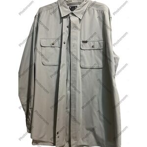 Guide Series Men's Button Up Shirt Size XLT  Khaki Long Sleeve Cotton